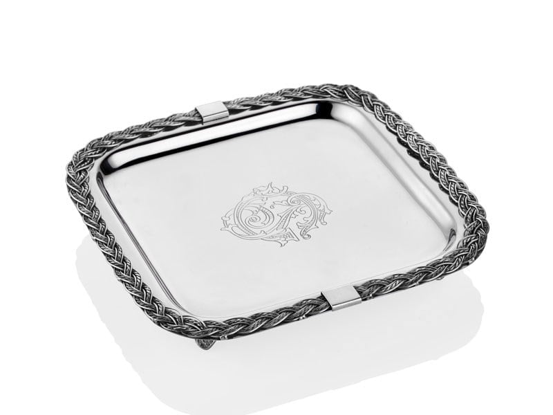 Lmd Halatlı Kare Tepsı 19x19x4 Cm (12) Full Nıckel