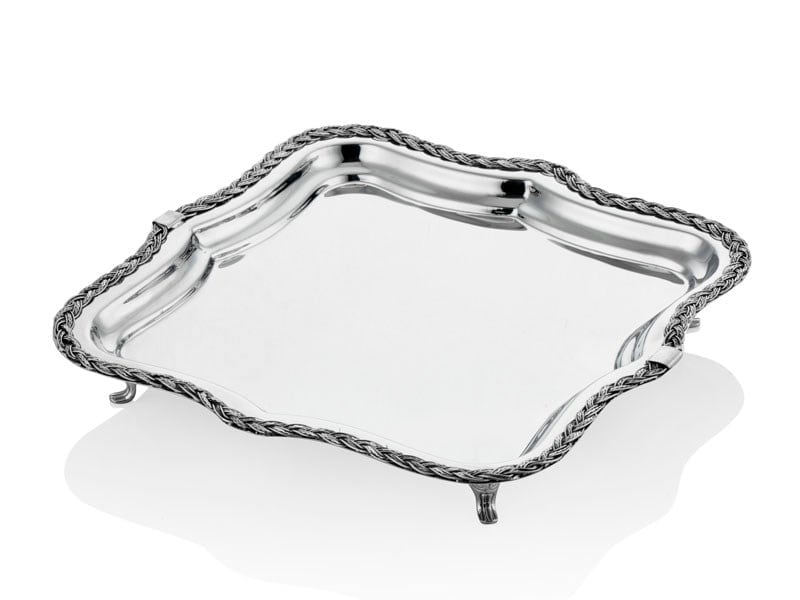 Lmd Halatlı Tepsı 33x33x5 Cm (4) Full Nıckel