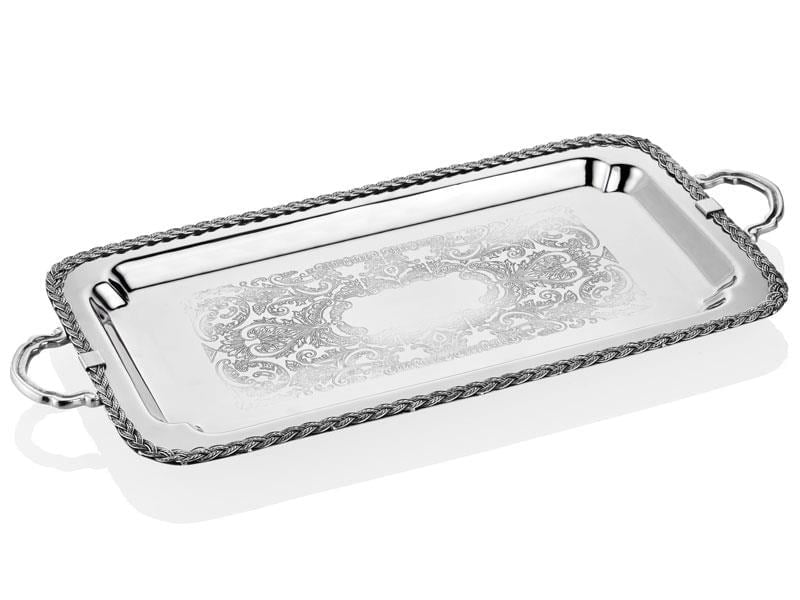 LMD HALATLI UZUN TEPSI 59X31X5CM NICKEL