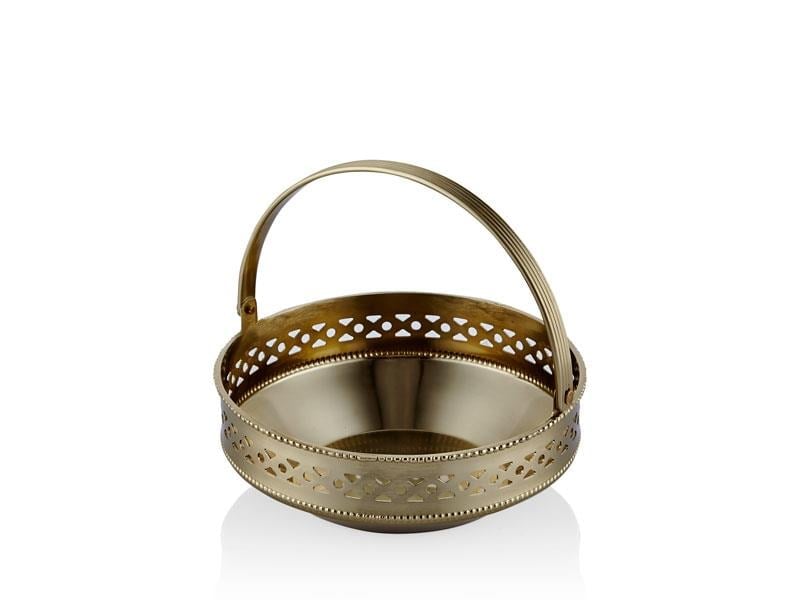 LMD JAALI KULPLU GOLD ORTA BOY SEKERLIK 15X15X13 CM