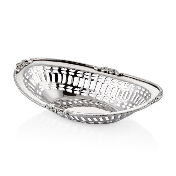 Lmd Jaalı Oval Gümüş Ekmeklik 24X17X5,5 Cm