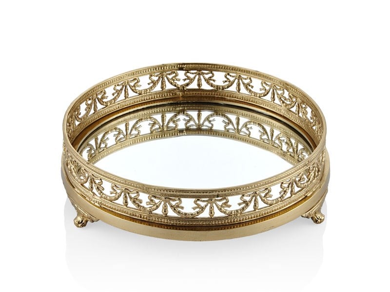 Lmd Knot Gold Small Round Tray 29x7,5 Cm