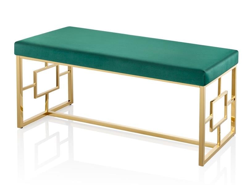 LMD LUNA YESIL ALTIN METAL DIKDORTGEN KOLTUK 99X46 CM (1)