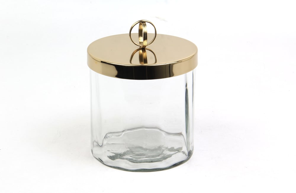 Lmd Optık Cam Kucuk Gold Kavanoz 15x15x19,5 Cm