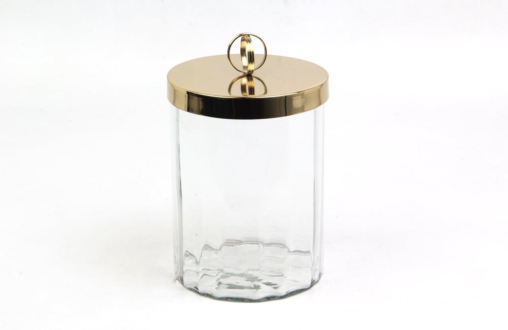 Lmd Optık Cam Orta Boy Gold Kavanoz 15x15x24,5 Cm