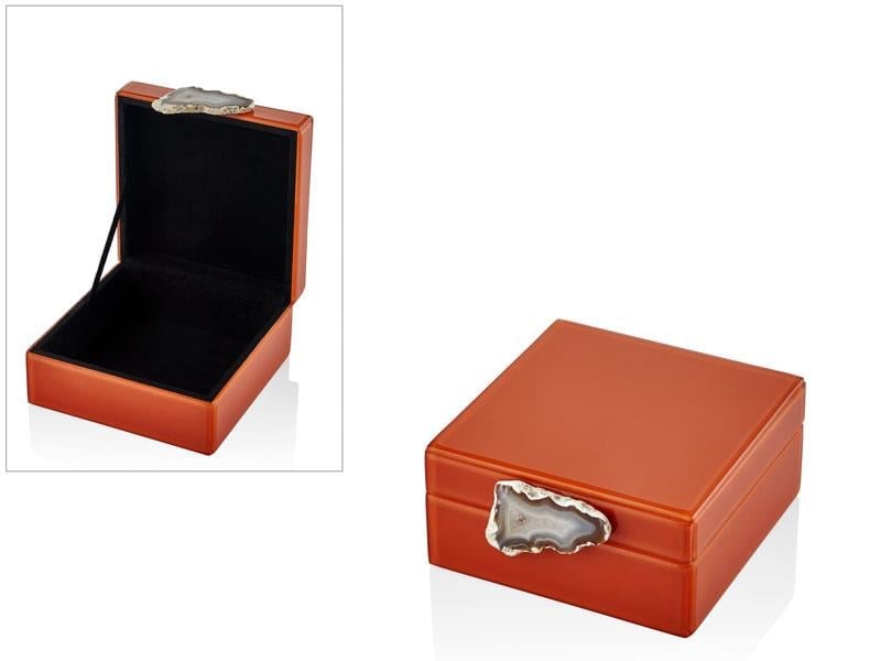 LMD ORANGE SMALL SQUARE BOX 16X16X8 CM