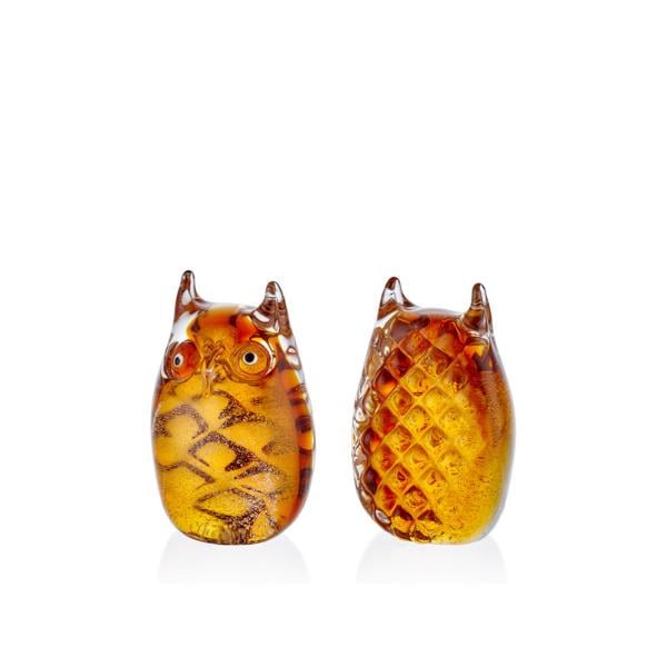 LMD OWL YELLOW GLASS DECOR 9,5X6,5X13