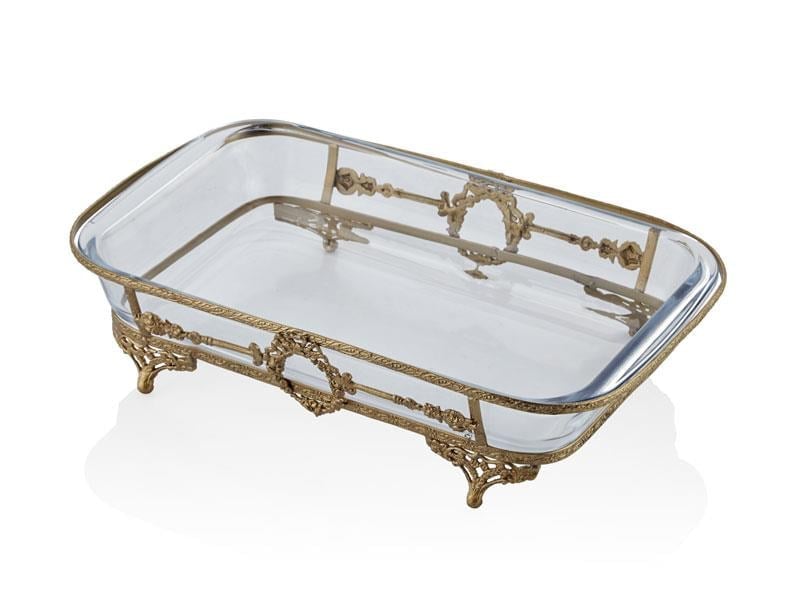 LMD PİRİNÇ AYAKLI KÜÇÜK CAM SUNUM KABI