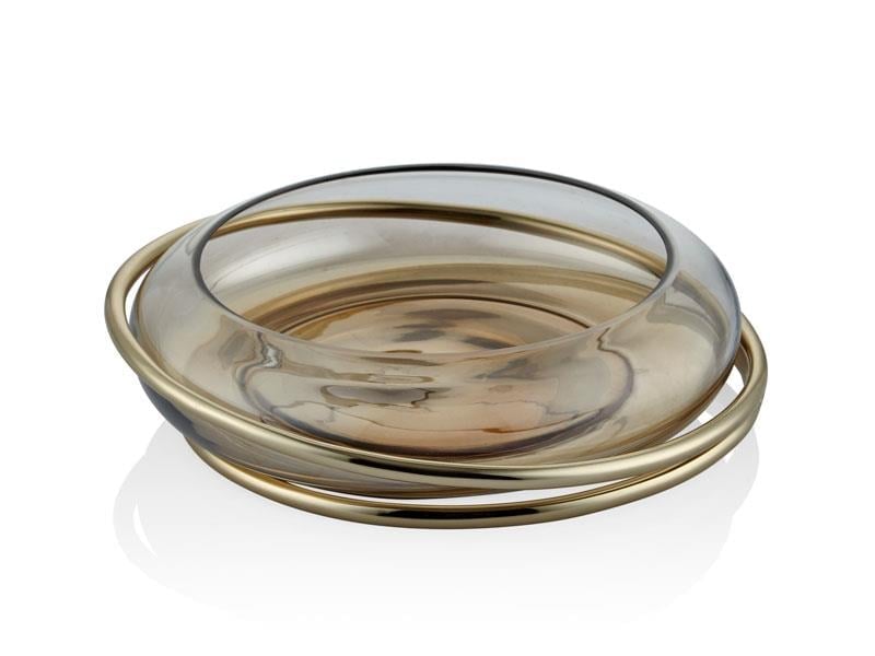LMD PLAYFUL GOLD SHALLOW BOWL 31X31X8CM
