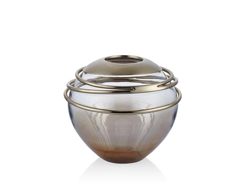 LMD PLAYFUL SHORT GOLD VASE 27X27X24CM