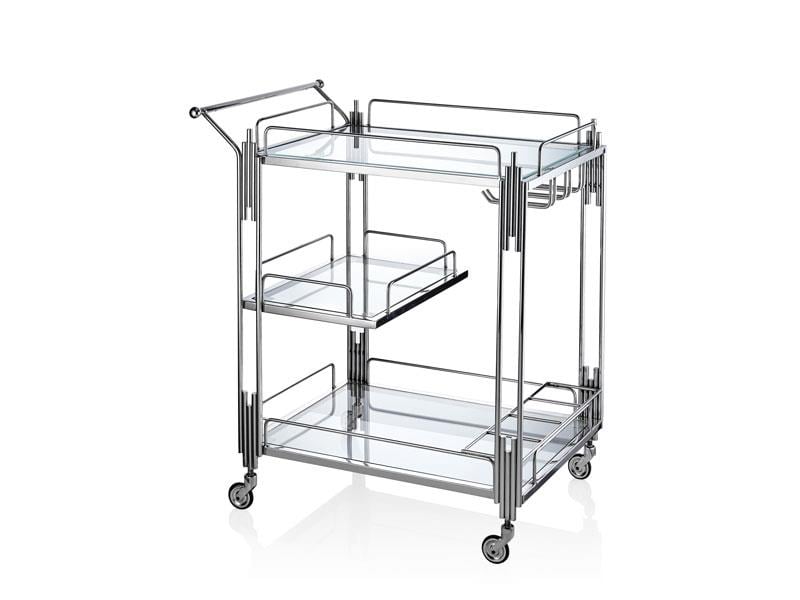 LMD RECTANGULAR LUX SILVER SERVIS ARABASI 82X55X92 CM