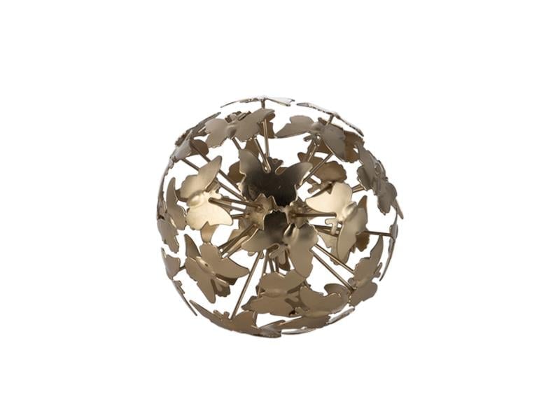 LMDR BUTTERFLY GOLD SMALL DECORATIVE ORB 12 CM
