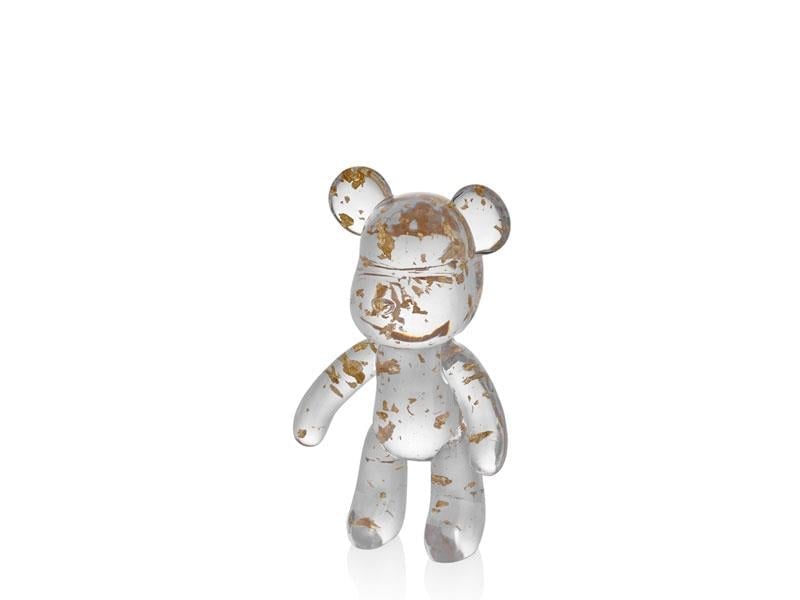 LMDR MOUSE CLEAR RESIN GOLD DECOR 14X10X24 CM