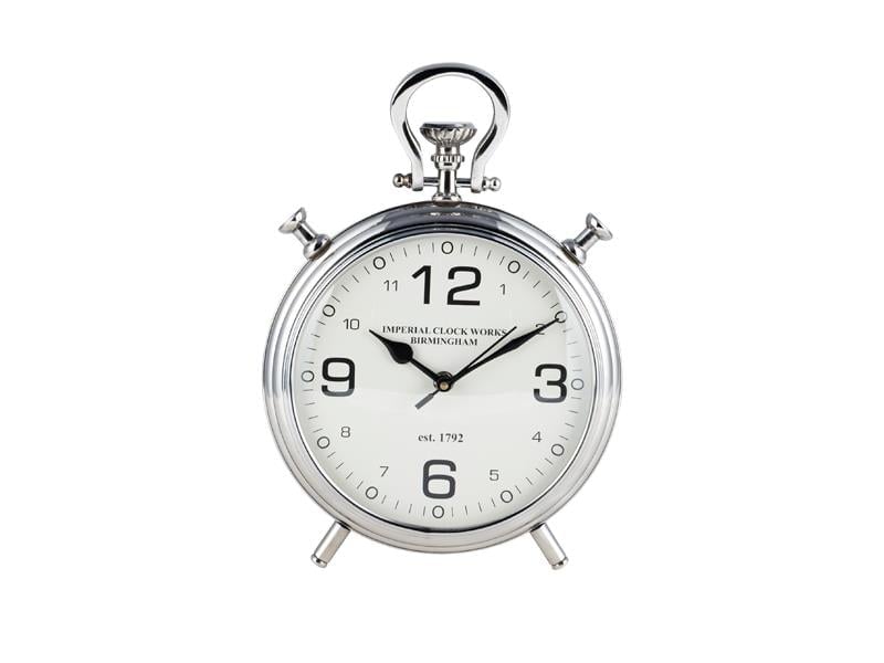 LMDR NICKEL TABLE CLOCK LARGE 6X23X34 CM