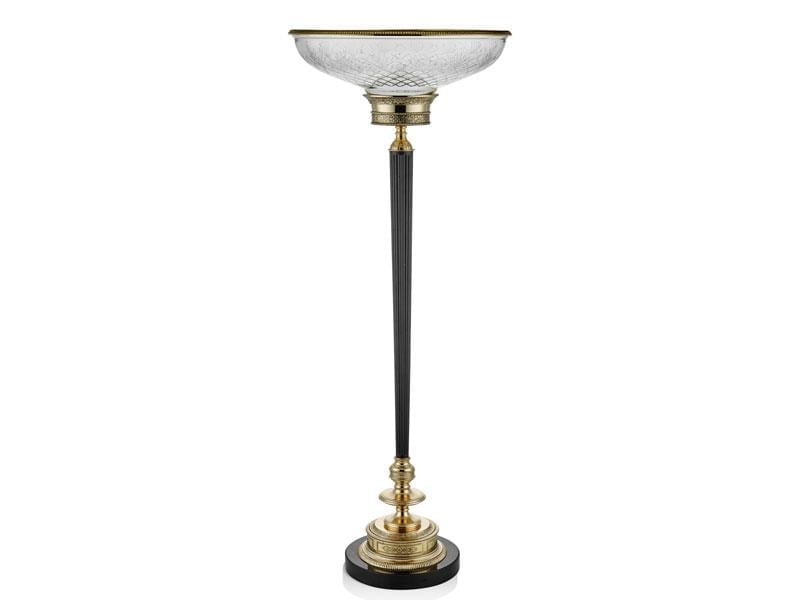 LMDR TALL STAND GLASS DISH GOLD 42X42X107 CM