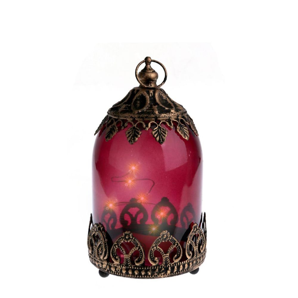LUCKY ART BORDO LEDLİ KAPAKLI CAM DEKOR 9X15 CM