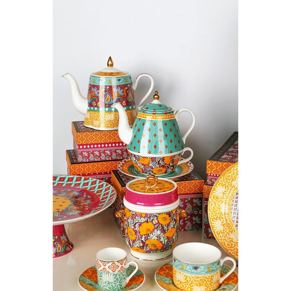 Lucky Art Elıana Bone Tek Kısılık Demlık & Fıncan Set