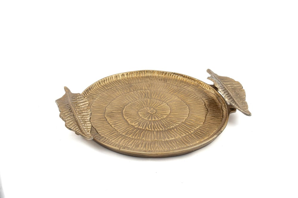 Mikasa Antik Gold Yaprak Kulplu Tepsi 42x35x6cm