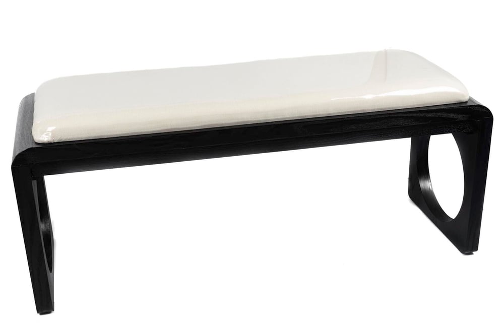 MİKASA BEYAZ SİYAH AHŞAP AYAKLI BENCH