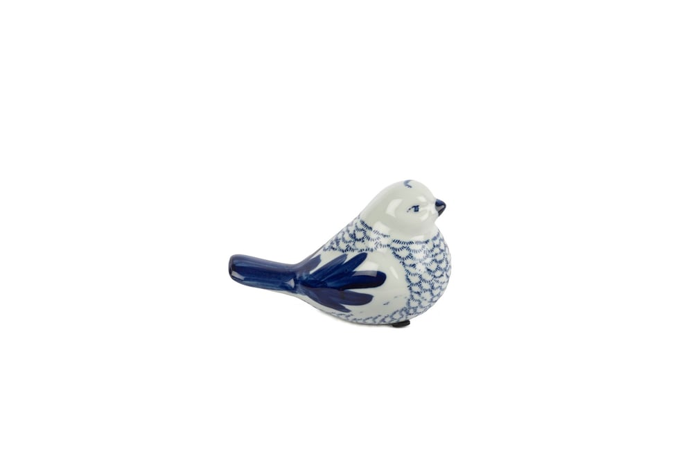 Mikasa Blue Blanc Kuş Dek Obje 17x10cm