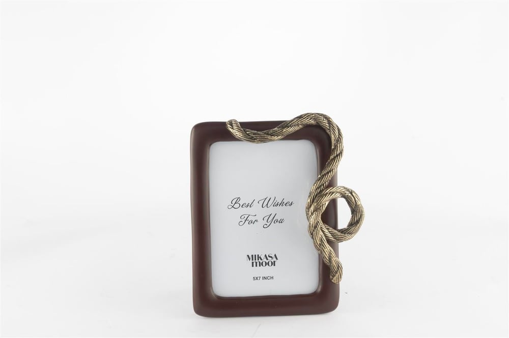 MİKASA BRONZ HALAT DETAYLI KAHVERENGİ ÇERÇEVE 21x15 cm