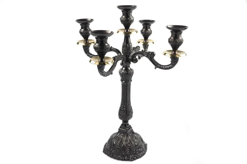 MİKASA BRONZ SİYAH 5 KOLLU ŞAMDAN 46X46X62CM