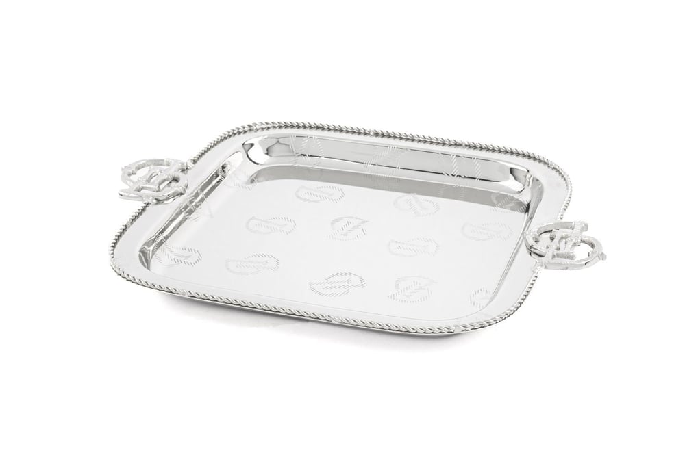 mikasa Darly Gümüş Metal Kare Tepsi 30x23cm