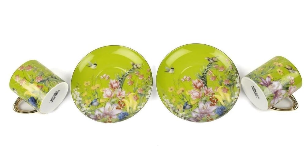 Mikasa Garden Yeşil 6Lı Kahve Fincanı Seti 100Cc