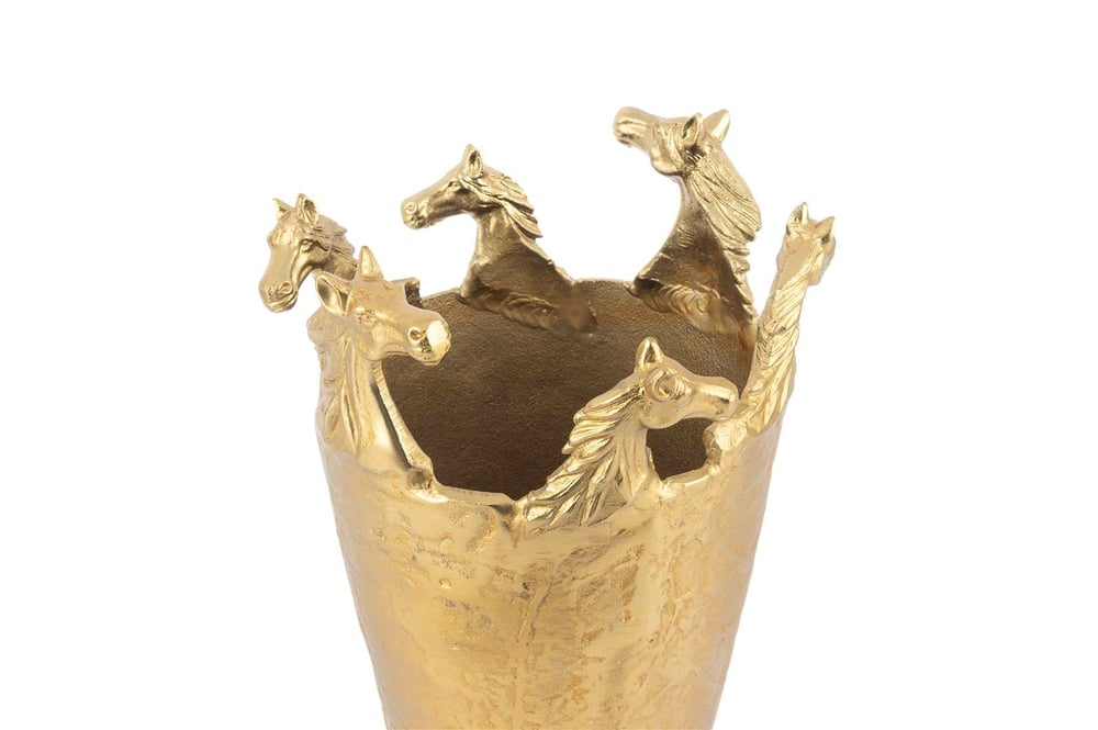 Mikasa Gold At Dekorlu Metal Vazo 25x43cm
