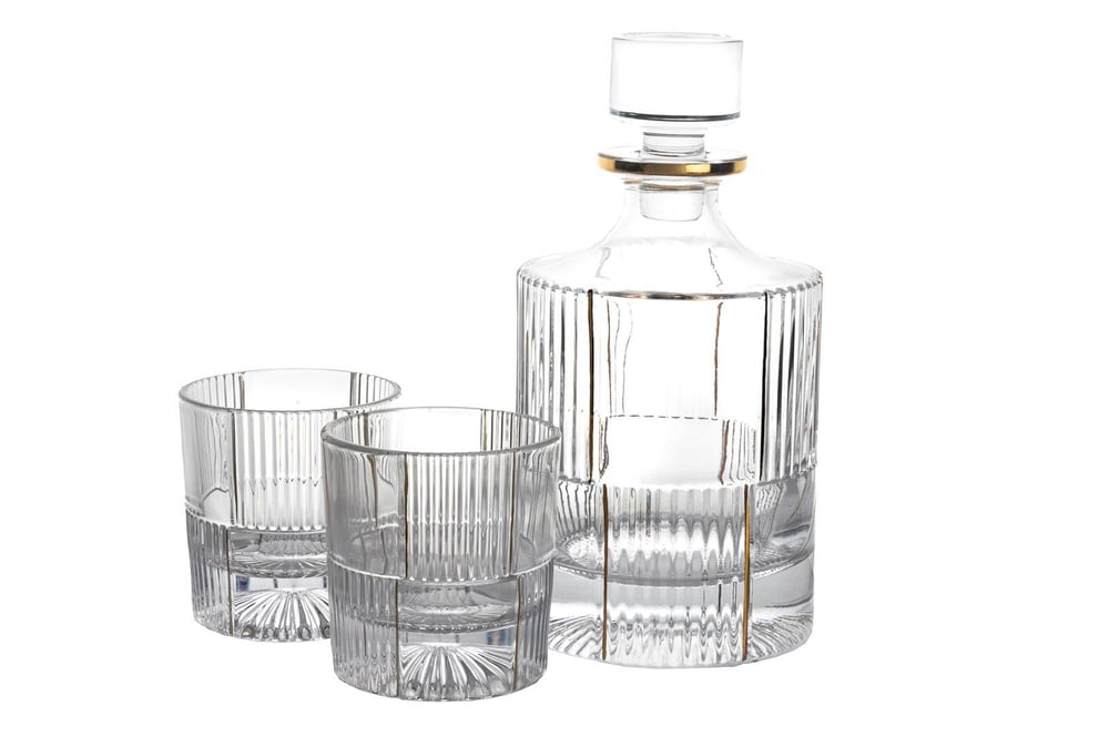 MİKASA GOLD ÇİZGİLİ VİSKİ SETİ 3PRÇ 950 ML