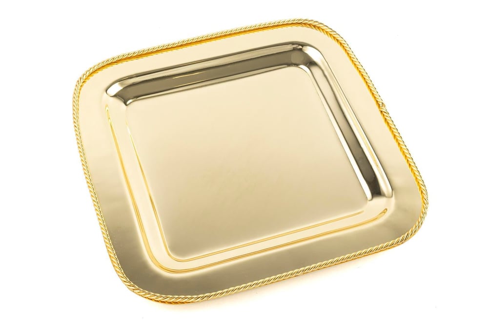 MİKASA Gold Metal Tepsi 27x27x2cm