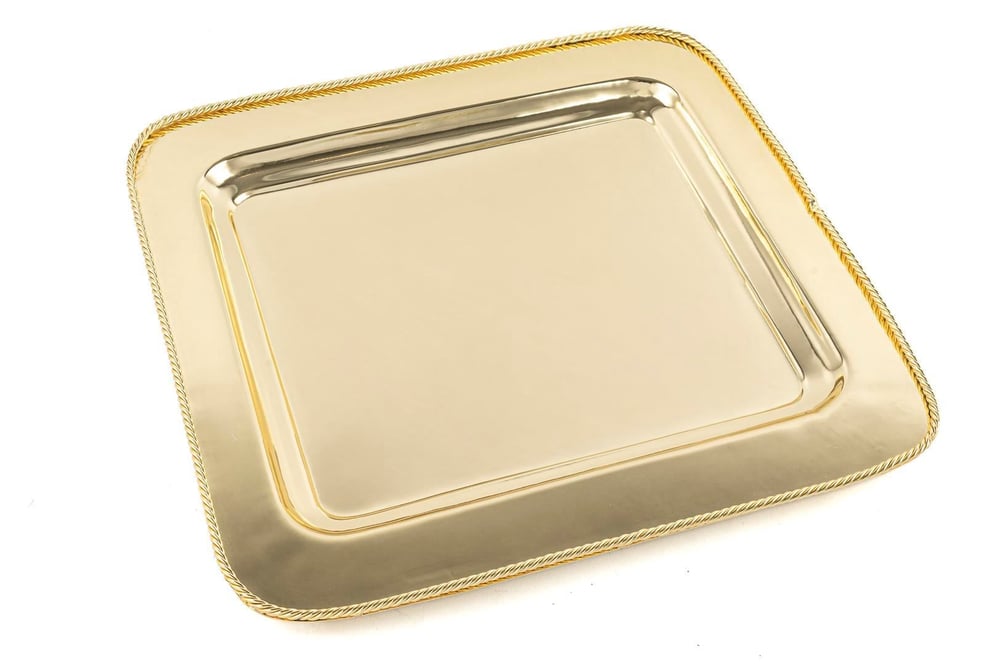 MİKASA Gold Metal Tepsi 38x38x3cm