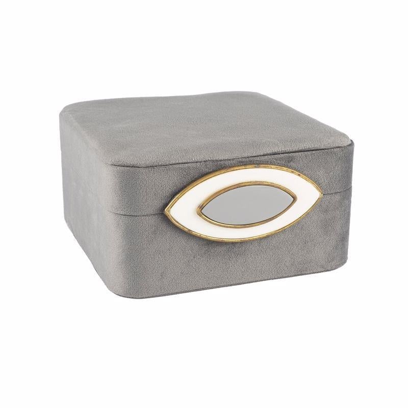 MİKASA GRİ GOLD KADİFE TAKI KUTUSU 16X16X8 CM
