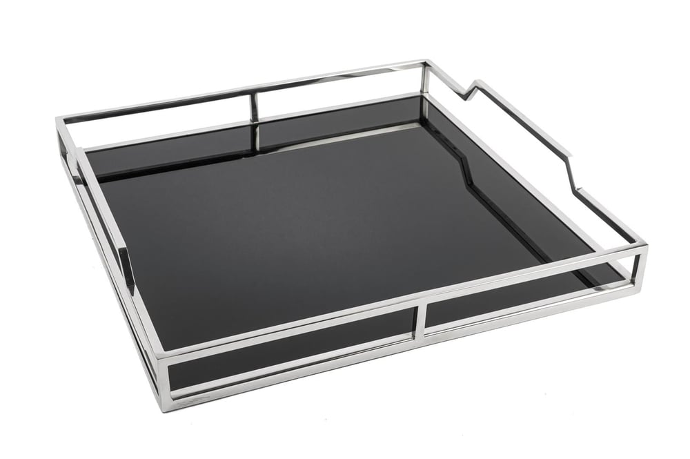 MİKASA GÜMÜŞ METAL AYNALI TEPSİ 40X40X7 CM