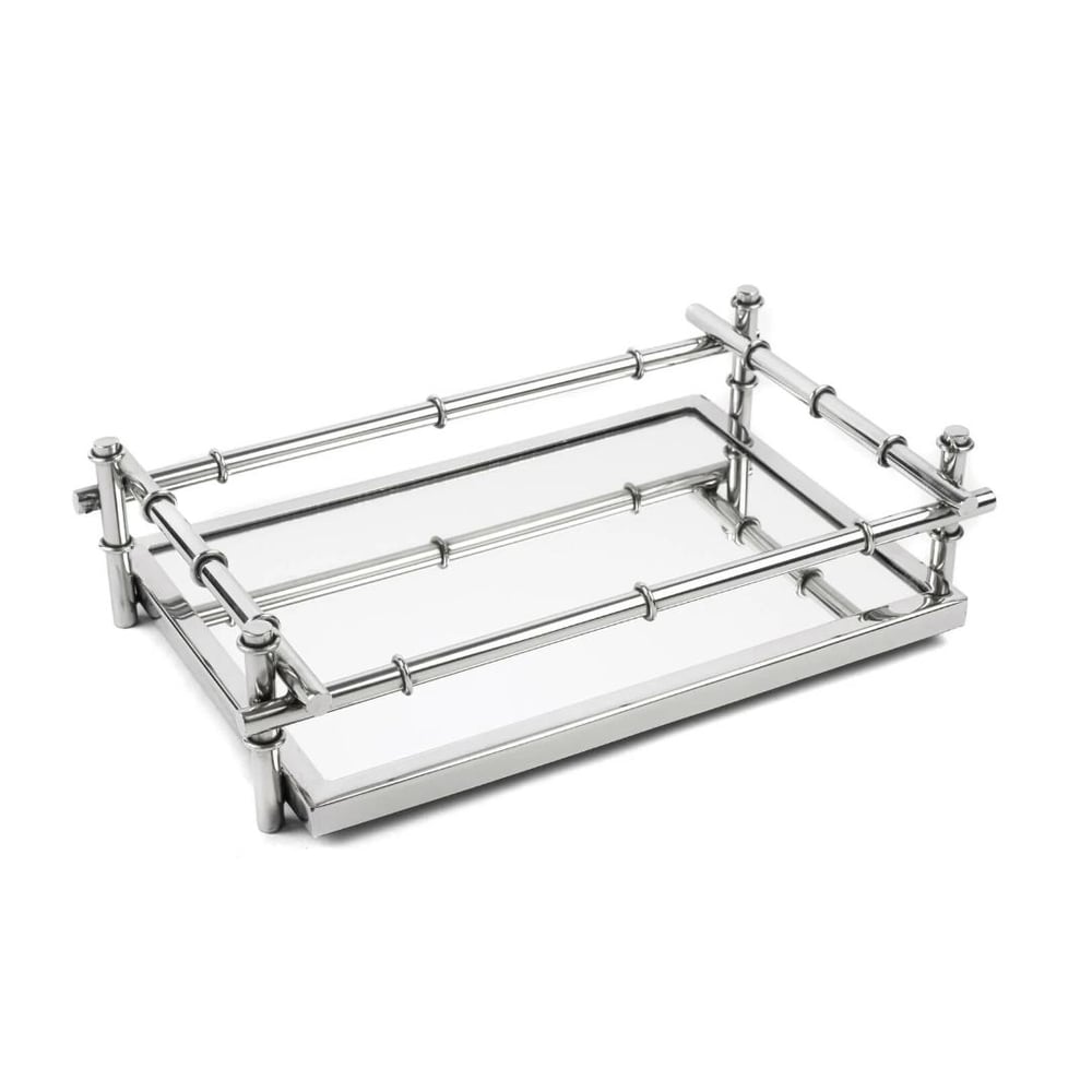 Mikasa Gümüş Metal Dik Aynalı Tepsi 40x25x10cm