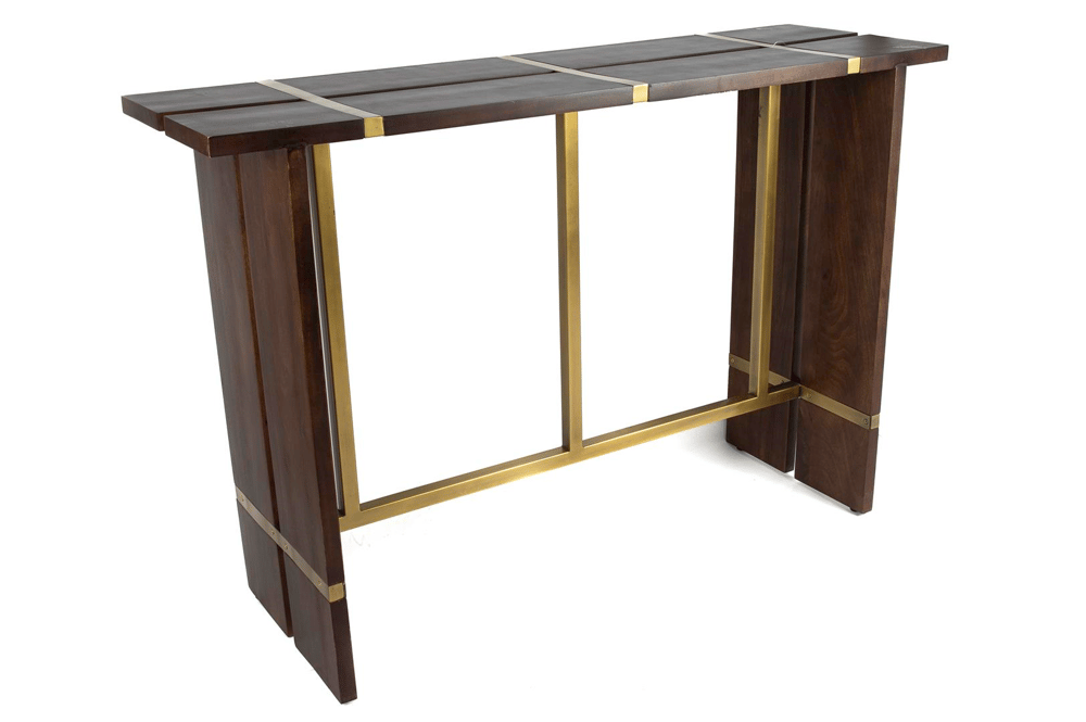 Mikasa Kahve Ahşap Gold Konsol 119x37x80cm