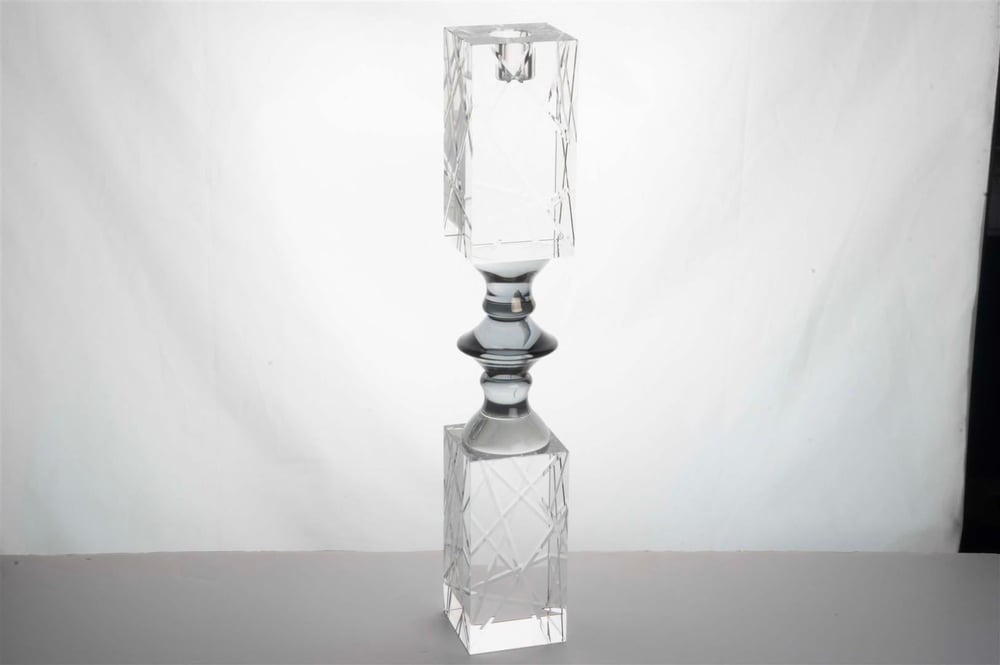 MİKASA KRİSTAL GRİ ŞEFFAF MUMLUK 6X6X36 CM