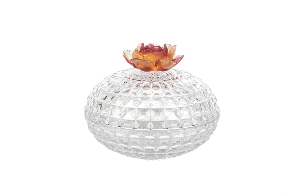 Mikasa Mor Çiçekli Cam Şekerlik 20x16cm