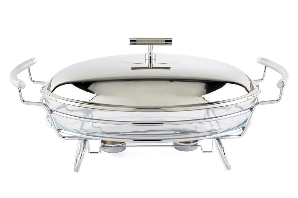 Mikasa Perle Çelik Kapaklı Oval Isıtıcılı Servis 46x25x21cm