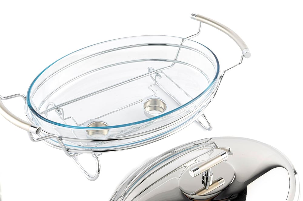 Mikasa Perle Çelik Kapaklı Oval Isıtıcılı Servis 46x25x21cm
