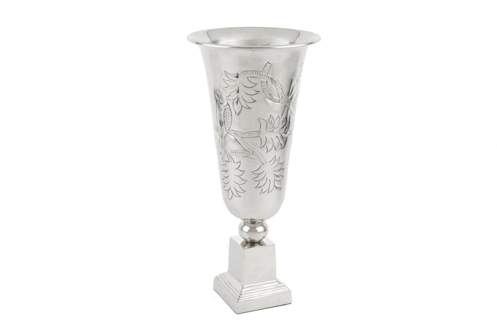 Mikasa Silver Ayaklı Metal Vazo 21X45 Cm
