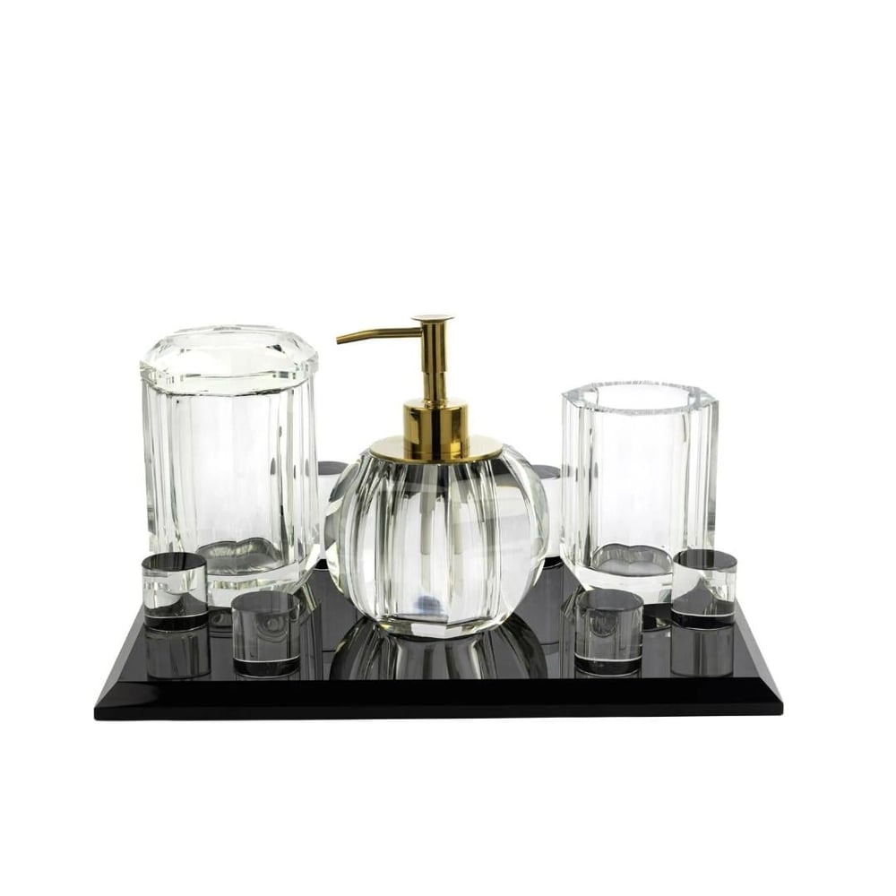 Mikasa Siyah Clear 4 Prc.Banyo Seti 30*21 Cm