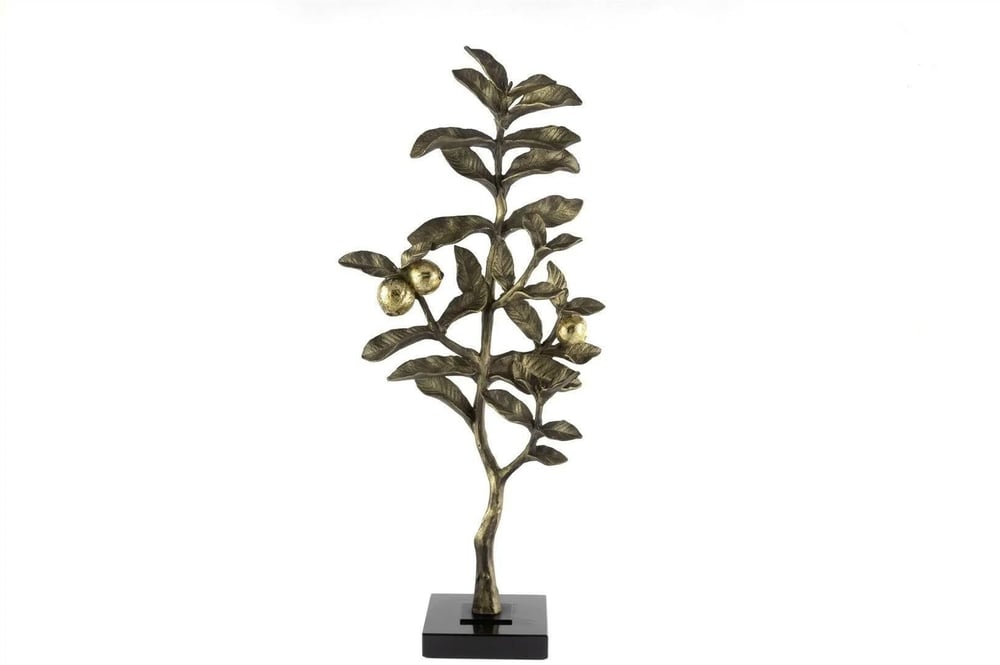 MİKASA Siyah Kaideli Antik Gold Metal Ağaç Dekor 27x12x58cm