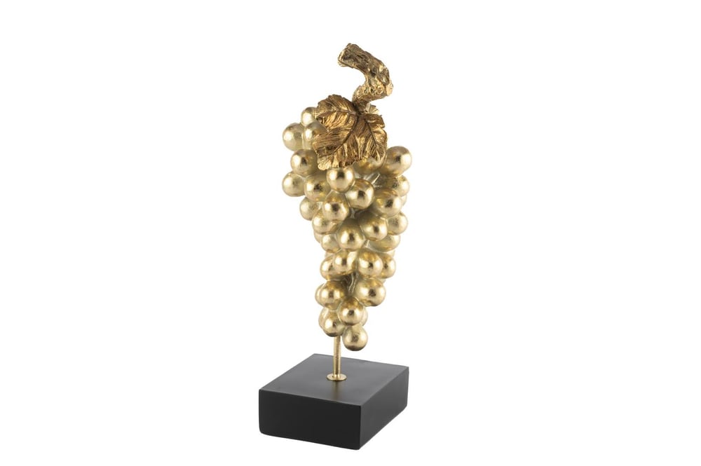 MİKASA Siyah Kaideli Gold Üzüm Resin Dekor 14x13x41cm