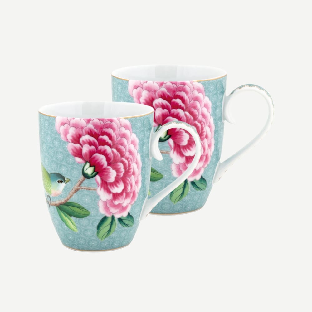 PIP STUDIO BLUSHİNG BİRDS İKİLİ MAVİ BÜYÜK MUG SETİ 350 ML.