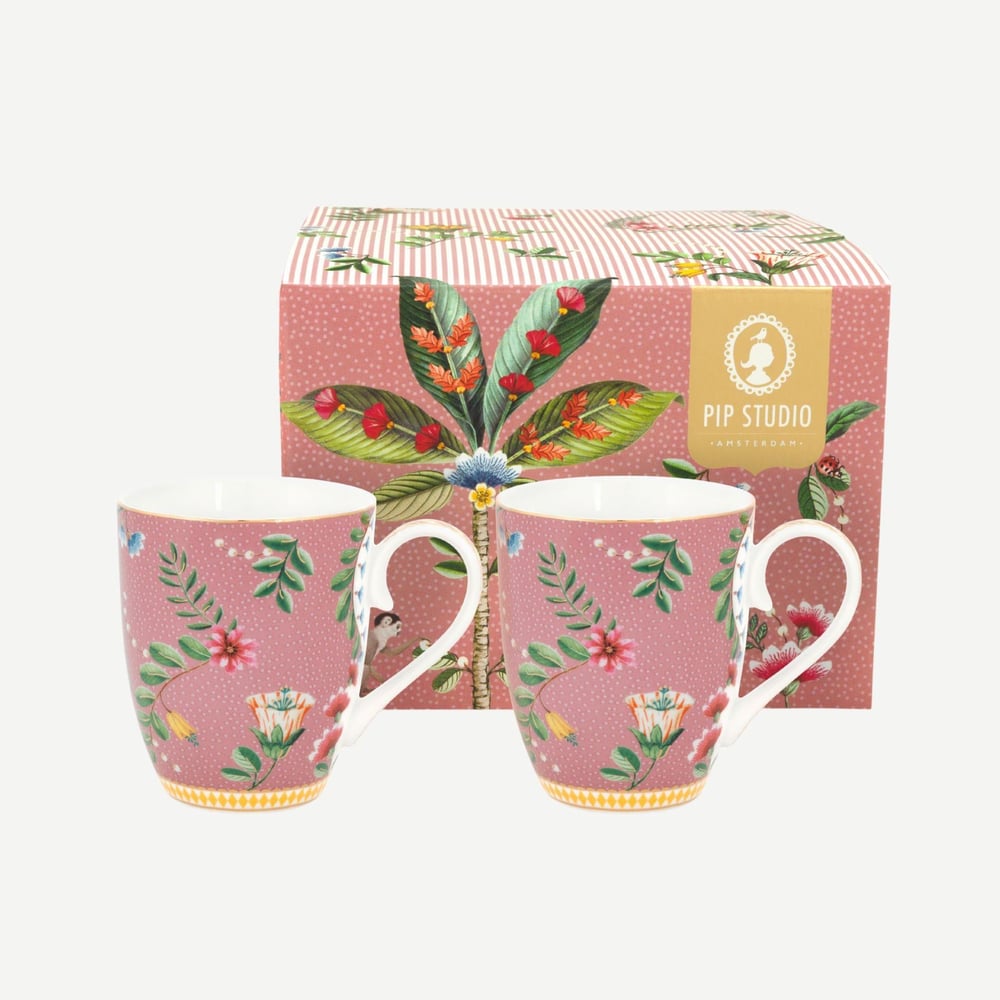 PIP STUDIO LA MAJORELLE İKİLİ PEMBE BÜYÜK MUG SETİ 350 ML.
