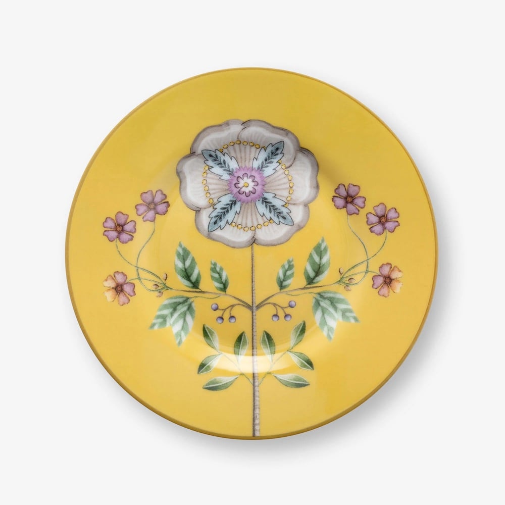Pip Studio Lily & Lotus Sarı Porselen Petit Four Tabağı 12 Cm