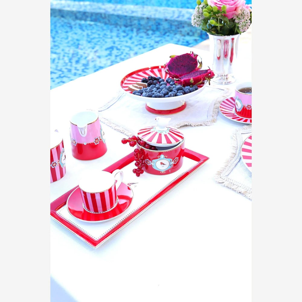 Pıp Studıo Love Birds Kırmızı/Pembe Servis Tabağı 33,3X15,5 Cm