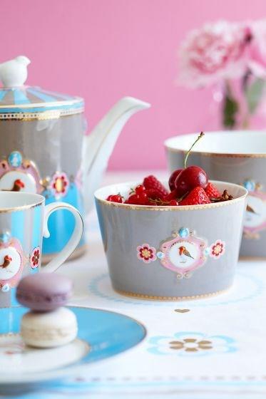 Pıp Studıo Love Birds Mavi/Haki Madalyon Desenli Demlik 1,3 Lt.