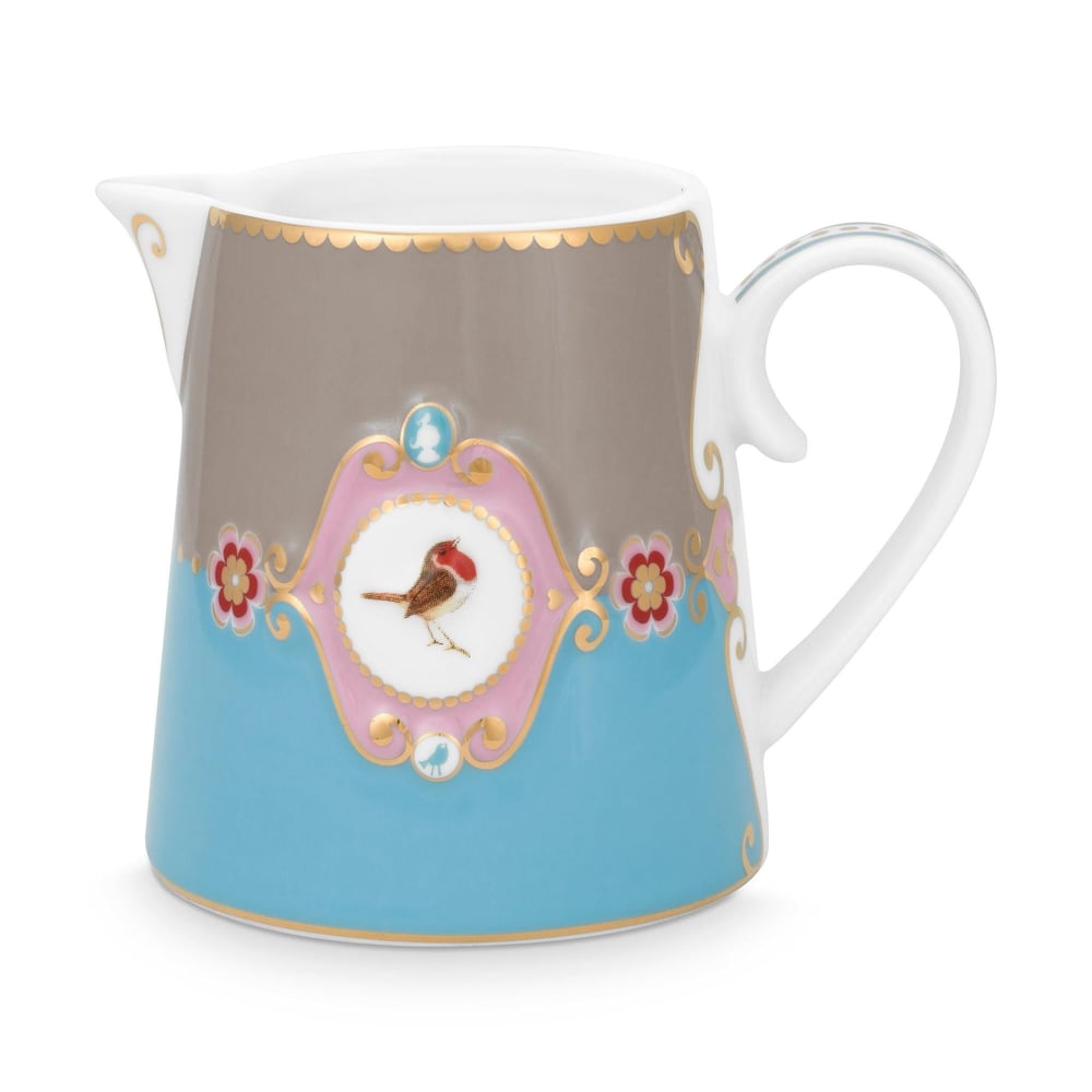 PIP STUDIO LOVE BİRDS MAVİ/HAKİ MADALYON DESENLİ SÜTLÜK 270 ML